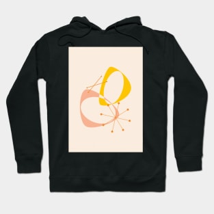 Mid Century Modern Abstract in Yellow, Peach and Orange Hoodie